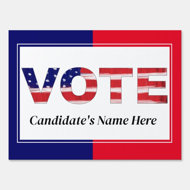 Vote Red/Blue Sign (Front)