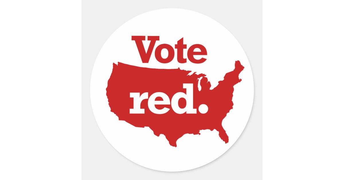 Vote Red Classic Round Sticker | Zazzle