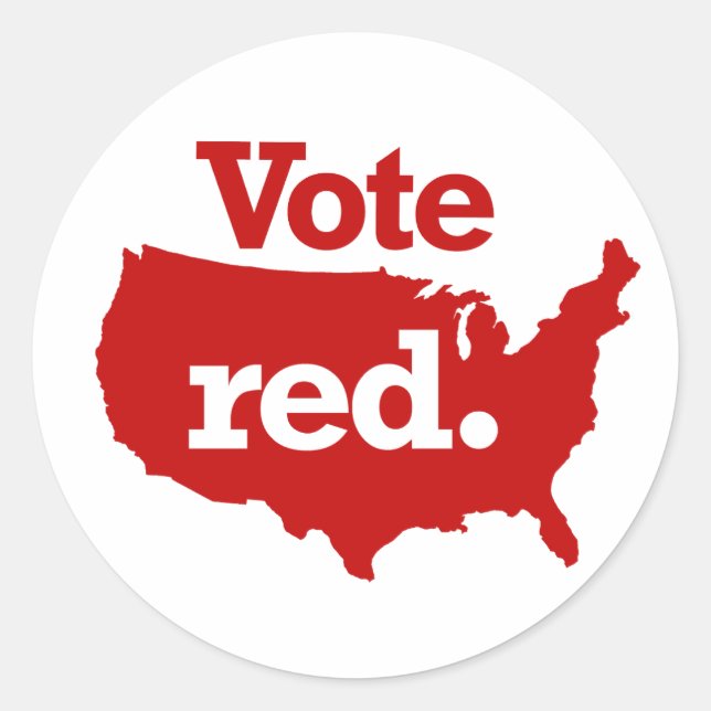 Vote Red Classic Round Sticker (Front)