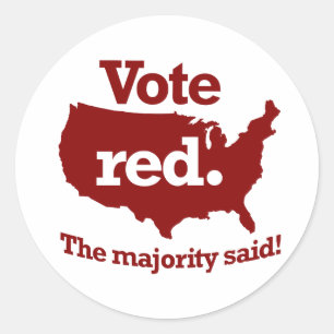 Vote Red Classic Round Sticker
