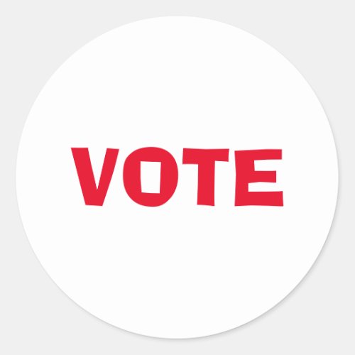 Vote _ Red Letter Election Political Classic Round Sticker