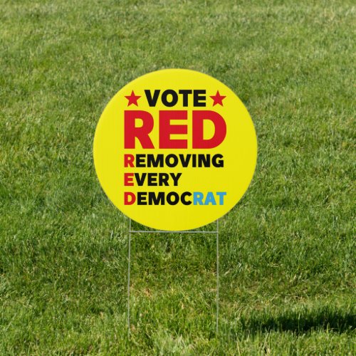 vote red sign
