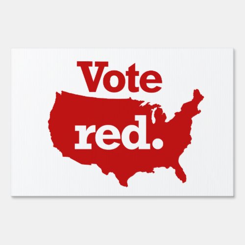 Vote Red Sign