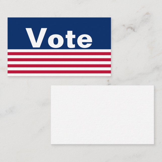 Vote Red White and Blue Business Card (Front/Back)