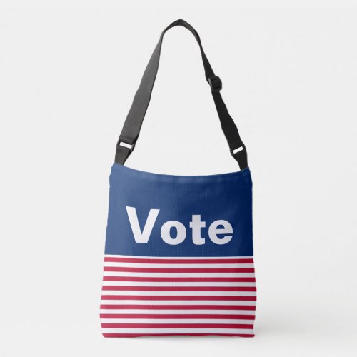 Vote Red White and Blue Patriotic Crossbody Bag