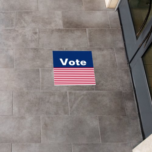 Vote Red White and Blue Patriotic Stripes Floor Decals