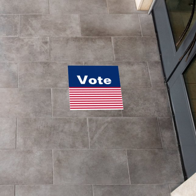 Vote Red White and Blue Patriotic Stripes Floor Decals (Restaurant)