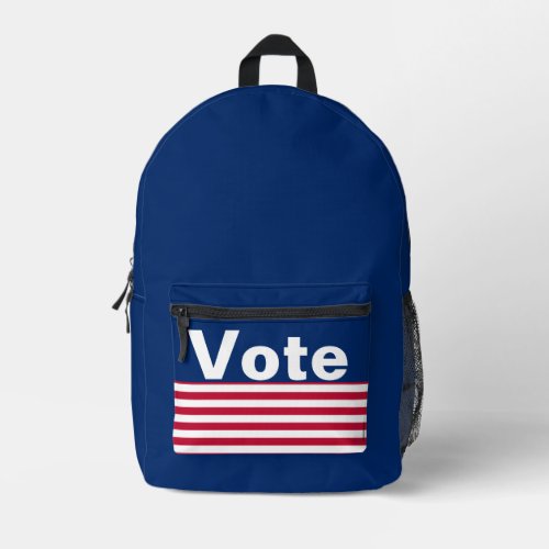 Vote Red White and Blue  Printed Backpack