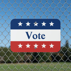 Vote Red White and Blue Sign