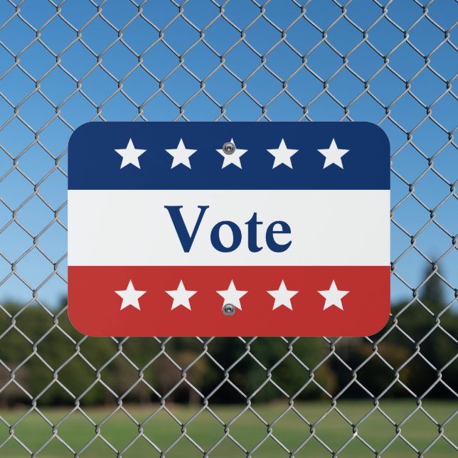 Vote Red White and Blue Sign (In Situ(Fence))