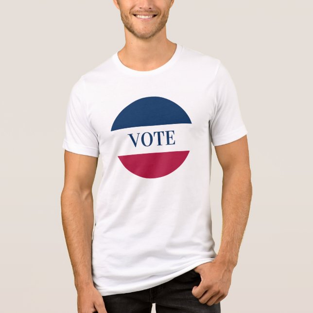 VOTE Red White and Blue Striped Tri-Blend Shirt (Front)
