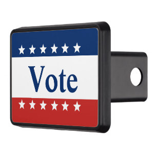 Vote Red White and Blue Stripes and Stars Hitch Cover