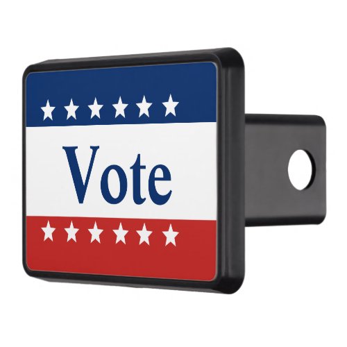 Vote Red White and Blue Stripes and Stars Hitch Cover