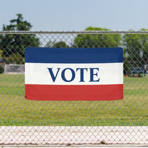 VOTE Red White and Blue Stripes Banner