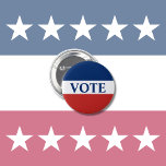 VOTE Red White and Blue Stripes Button<br><div class="desc">Vote is in blue text in the center. A blue stripe is at the top. A red stripe is at the bottom. A white stripe is in the middle. You can change the word if desired.</div>