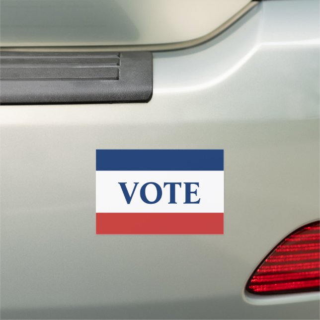 VOTE Red White and Blue Stripes Car Magnet (In Situ)