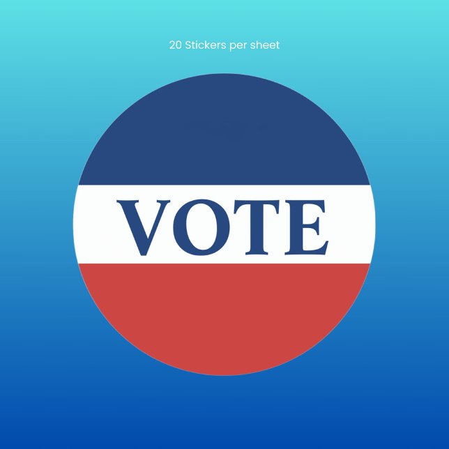 VOTE Red White and Blue Stripes Classic Round Sticker (Creator Uploaded)
