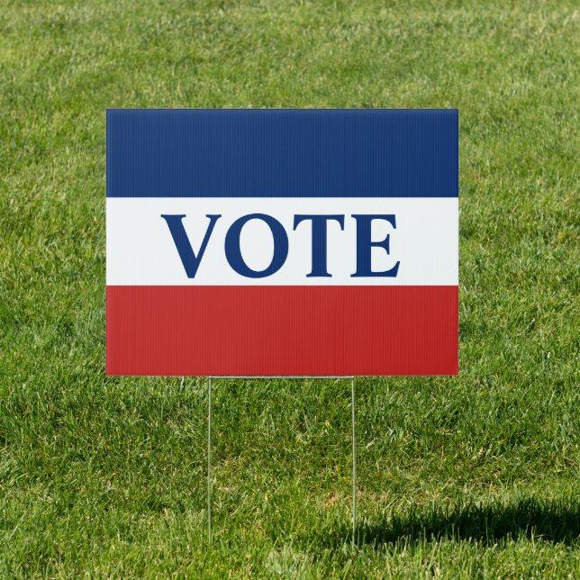 VOTE Red White and Blue Stripes Sign (Insitu)