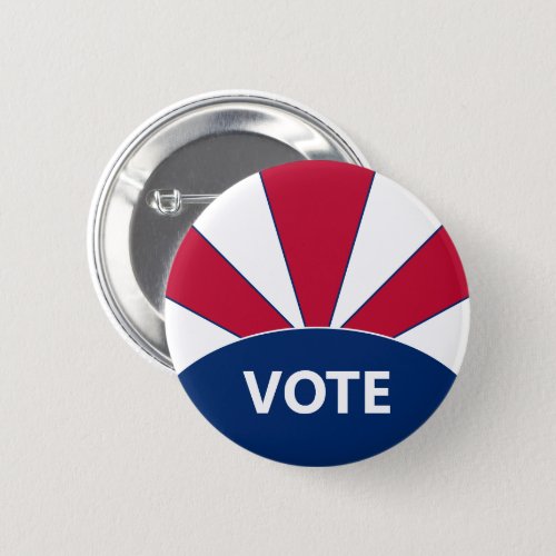 Vote Red White and Blue Sunburst Button