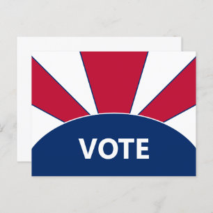 Vote Red White and Blue Sunburst Postcard