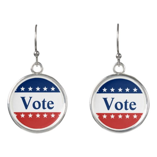 Vote Red White and Blue with Stars Earrings