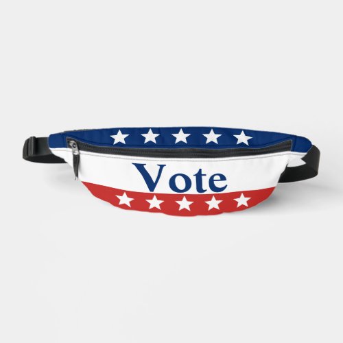 Vote Red White and Blue with Stars Fanny Pack