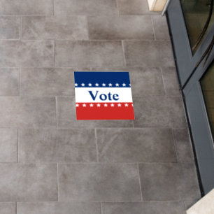 Vote Red White and Blue with Stars Floor Decals