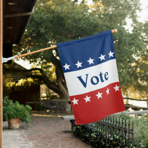 Vote Red White and Blue (with stars) House Flag
