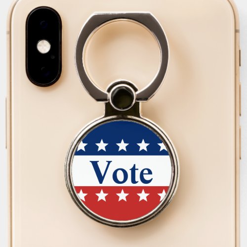 Vote Red White and Blue with Stars Patriotic Phone Ring Stand