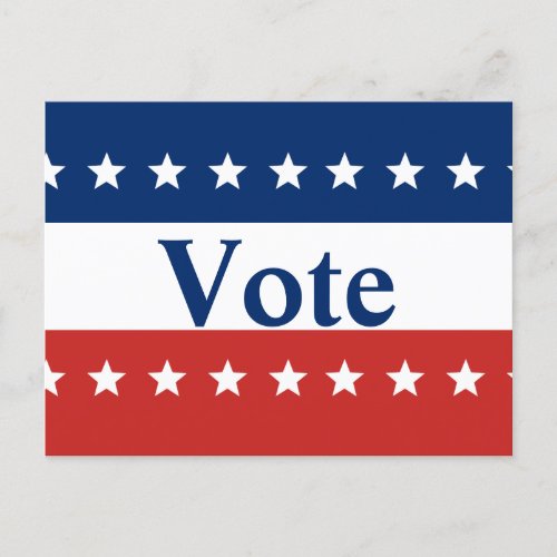 Vote Red White and Blue with Stars Postcard