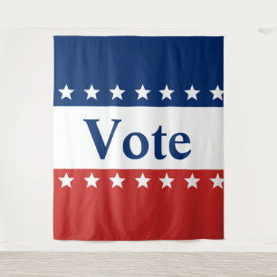 Vote Red White and Blue (with Stars) Tapestry