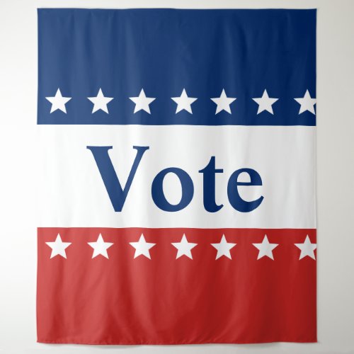 Vote Red White and Blue with Stars Tapestry