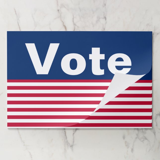 Vote Red White and Blue with Stripes Paper Pad (Folded)