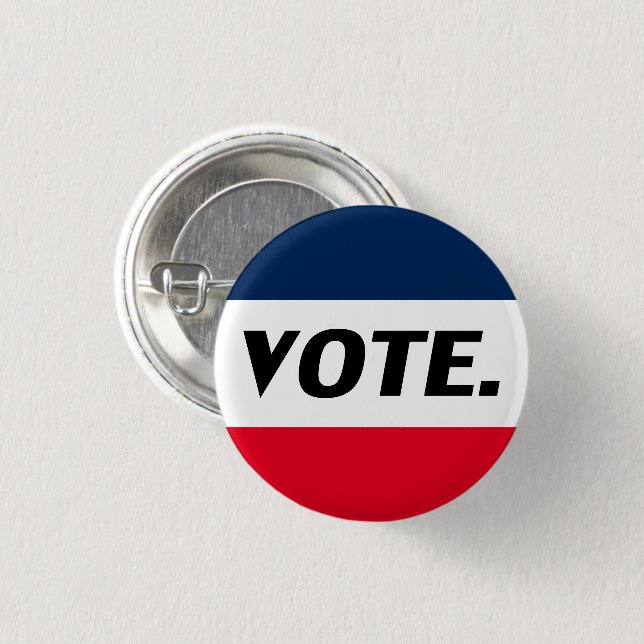 Vote red white blue black modern button (Front & Back)