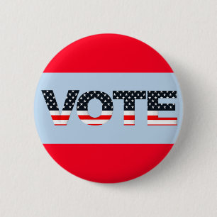 VOTE Red, White, Blue Button