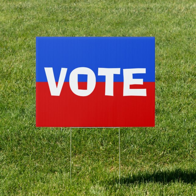 Vote Red White Blue Political Election Campaign Sign (Insitu)