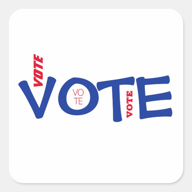 Vote Red White Blue Square Sticker (Front)