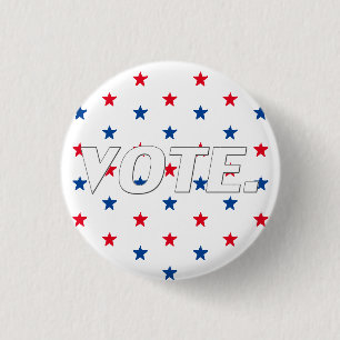 Vote red white blue stars pattern patriotic modern button