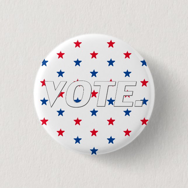 Vote red white blue stars pattern patriotic modern button (Front)