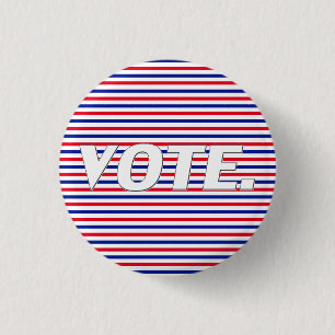 Vote red white blue stripes modern typography button