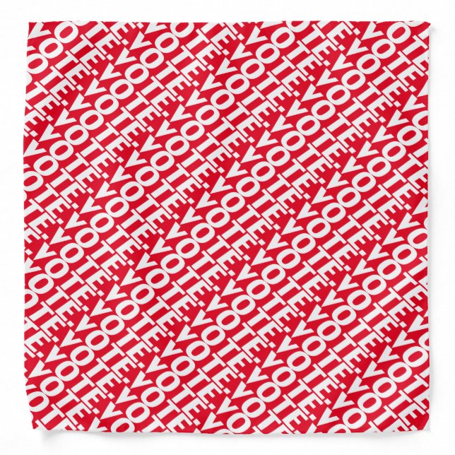 Vote red white modern typography pattern dog bandana (Front)