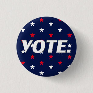 Vote red white navy blue stars patriotic button