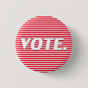 Vote red white stripes typography modern patriotic button
