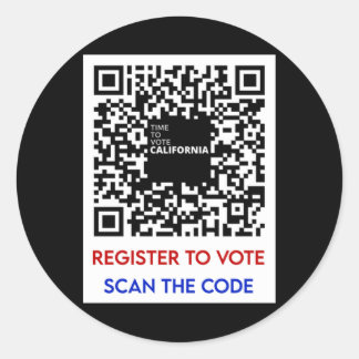 Vote - Register To Vote Ca Classic Round Sticker