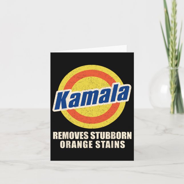 Vote Remove Stubborn Orange Stains Harris Funny Vo Card (Front)