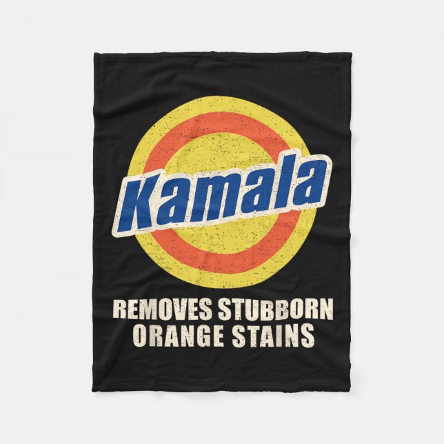 Vote Remove Stubborn Orange Stains Harris Funny Vo Fleece Blanket (Front)