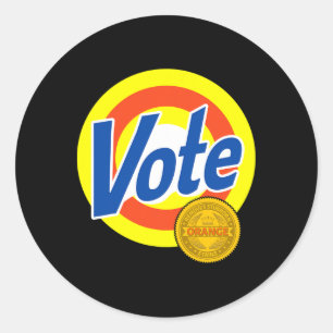 Vote Removes Stubborn Orange Stains Funny Anti-tru Classic Round Sticker