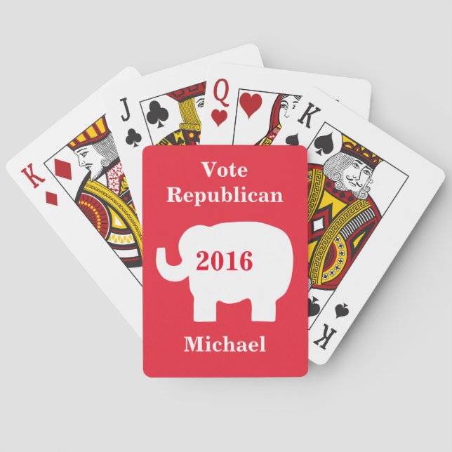 Vote Republican 2016 Name Personalized Poker Poker Cards (Back)