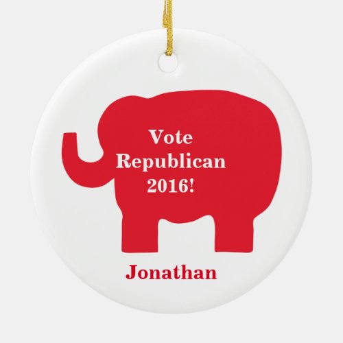 Vote Republican 2016 Name Personalized Red Ceramic Ornament