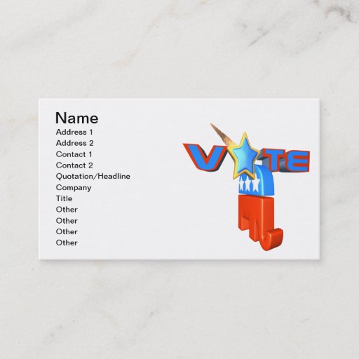 Customizable Vote Republican Business Card Template